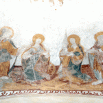 Bild 4: Die hl. Margareta (mit Stab), hl. Katharina (mit Rad), hl. Barbara (mit Turm)